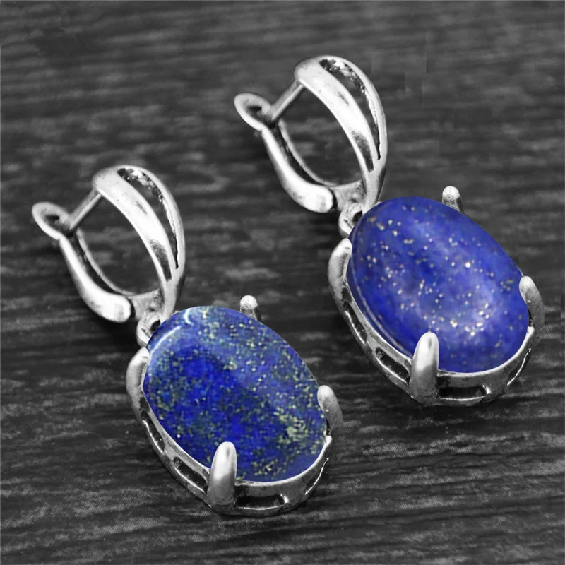 Natural lapis lazuli Earrings-Attract Wisdom and Expression - ourlovejewelry