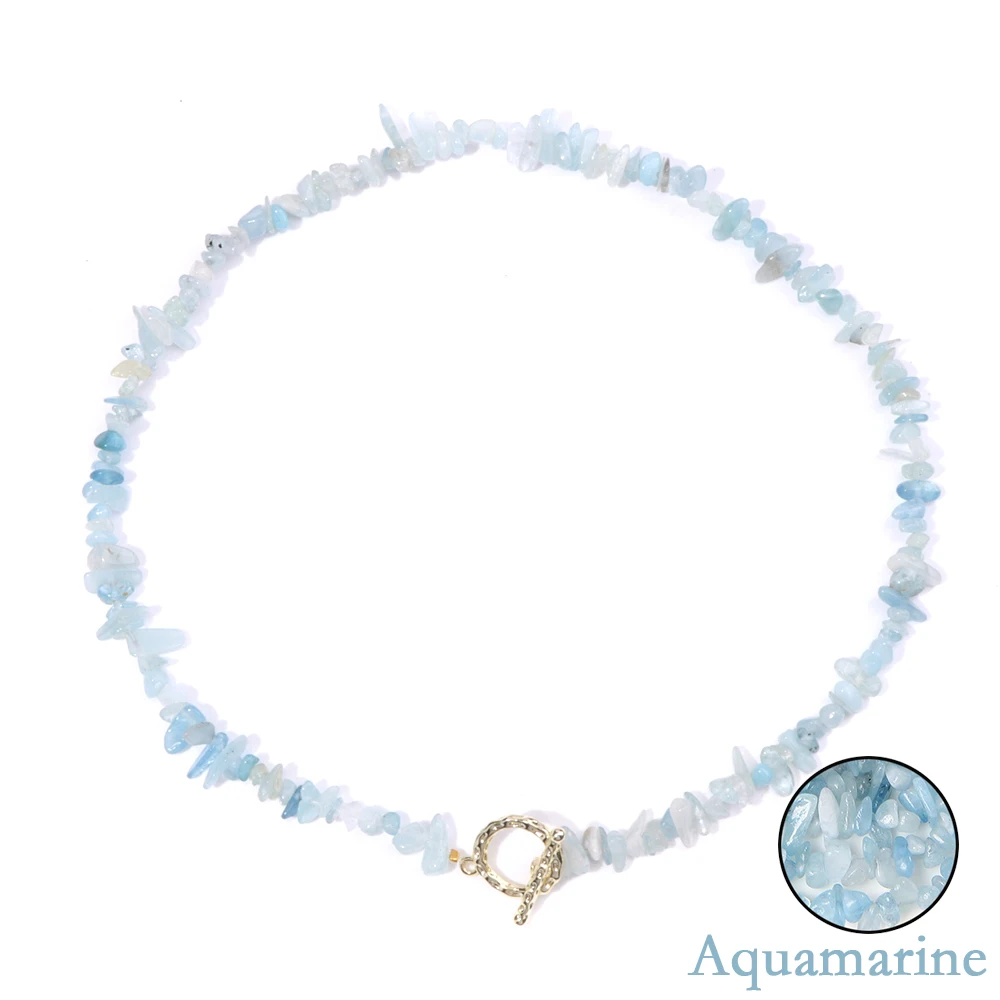 Aquamarine Stone Necklace-Attract Happiness - ourlovejewelry