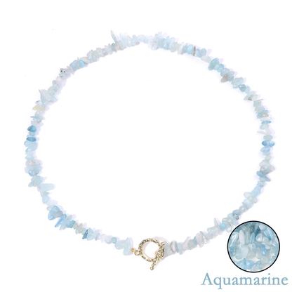 Aquamarine Stone Necklace-Attract Happiness
