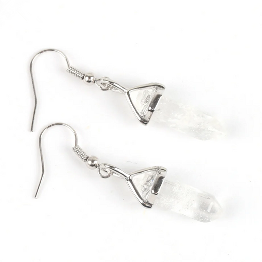 Natural Clear Quartz Earring -Clearing your mind