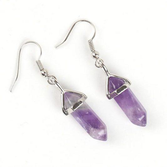 Natural Amethyst Crystal Earring-Attract Inner Harmony