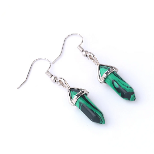 Natural Malachite Earring-Attract Protection&Emotional Healing