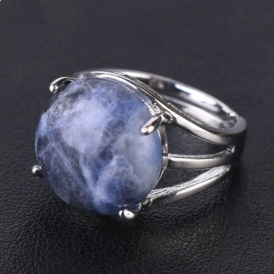 Natural Sodalite Stone Ring-Enhance Intellectualism And Communication - ourlovejewelry
