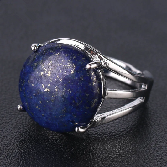 Natural Lapis Lazuli Crystal Ring-Promote Spiritual Healing