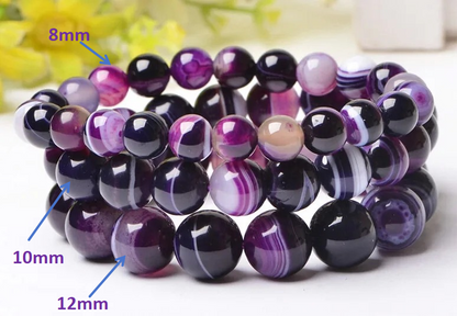 Purple Onyx Gemstone Bracelets-Enhance Emotional Stability