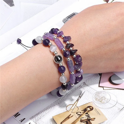 Natural Amethyst Gemstone Bracelet-Promote Mental and Physical Healing