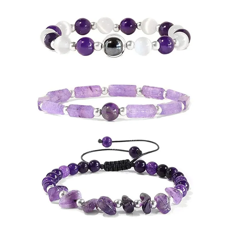 Natural Amethyst Gemstone Bracelet-Promote Mental and Physical Healing - ourlovejewelry