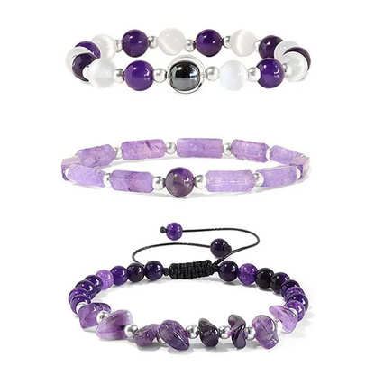 Natural Amethyst Gemstone Bracelet-Promote Mental and Physical Healing