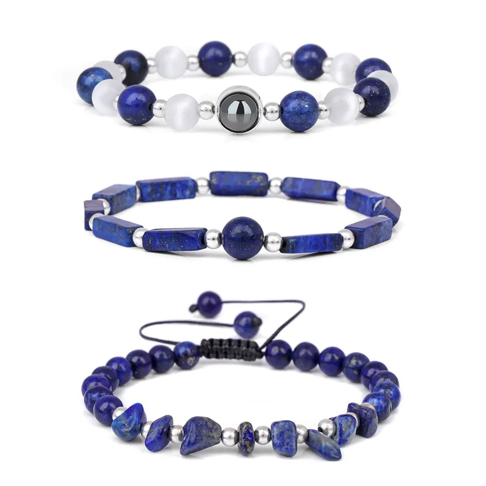 Natural Lapis Lazuli Stone Bracelet-Promote Physical Health&Communication - ourlovejewelry