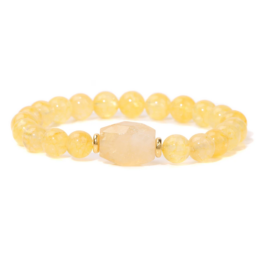 Yellow Citrine Crystal Bracelet-Attract Success and Luck