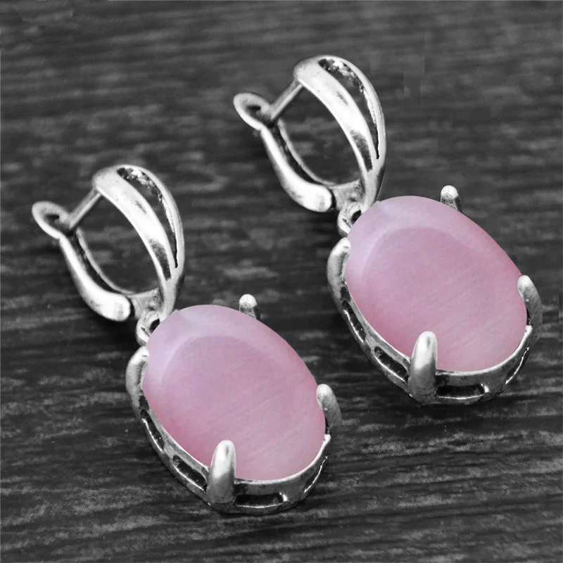 Pink Opal Crystal Earrings-Attract Love - ourlovejewelry
