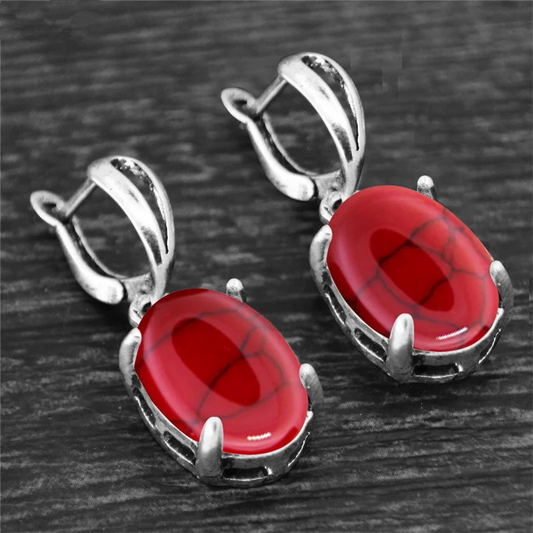 Red Turquoise Stone Earrings-Help You Keep Focused and Centered