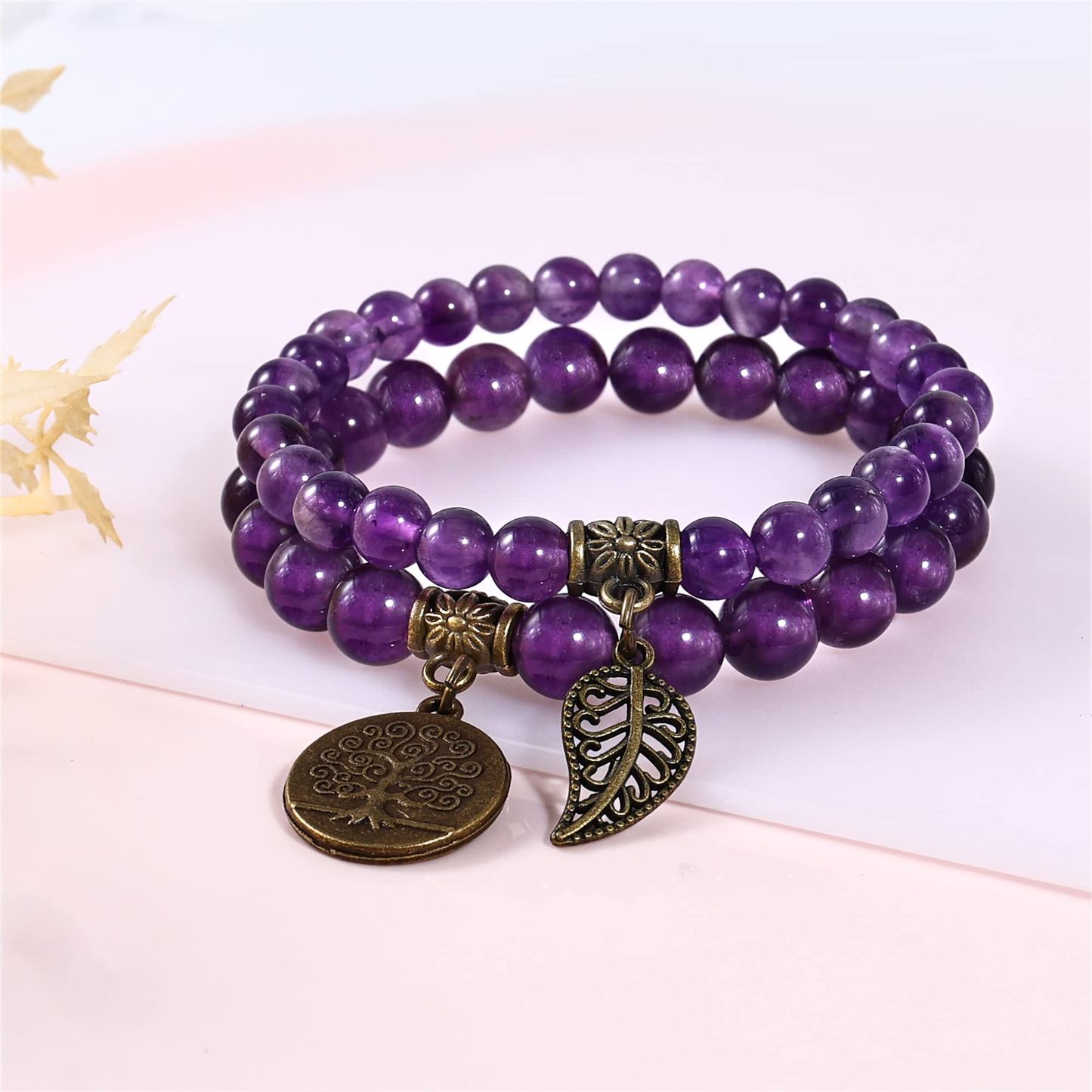 Amethyst Crystal Bracelet-Relieve Stress - ourlovejewelry