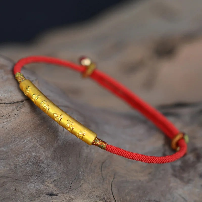 Handmade Red String Bracelet Mantra Prayer Bracelet - ourlovejewelry