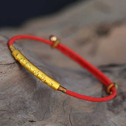 Handmade Red String Bracelet Mantra Prayer Bracelet