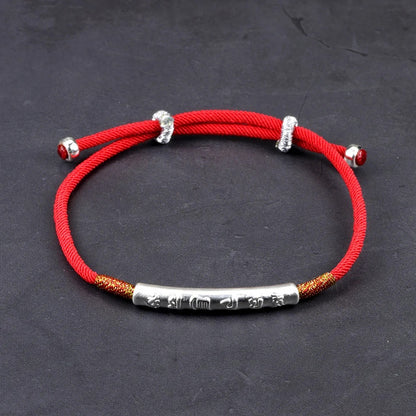 Handmade Red String Bracelet Mantra Prayer Bracelet