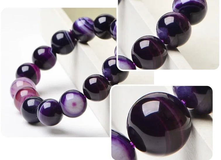 Purple Onyx Gemstone Bracelets-Enhance Emotional Stability - ourlovejewelry