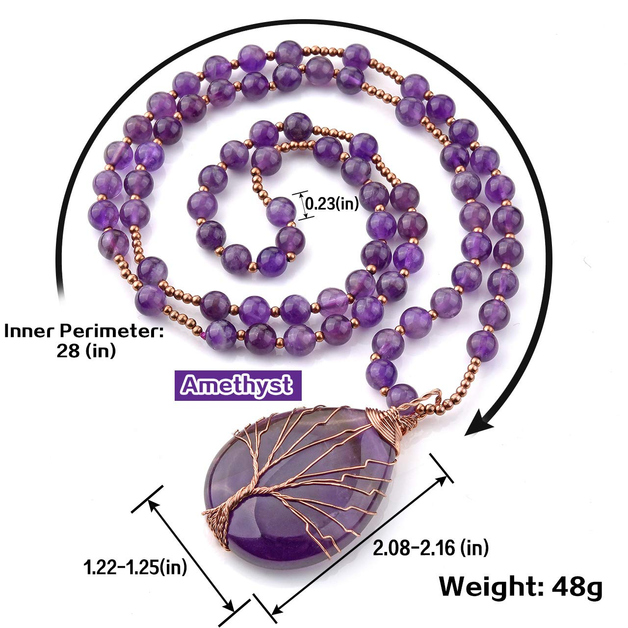 Amethyst Necklace-Attract Inner Balance - ourlovejewelry